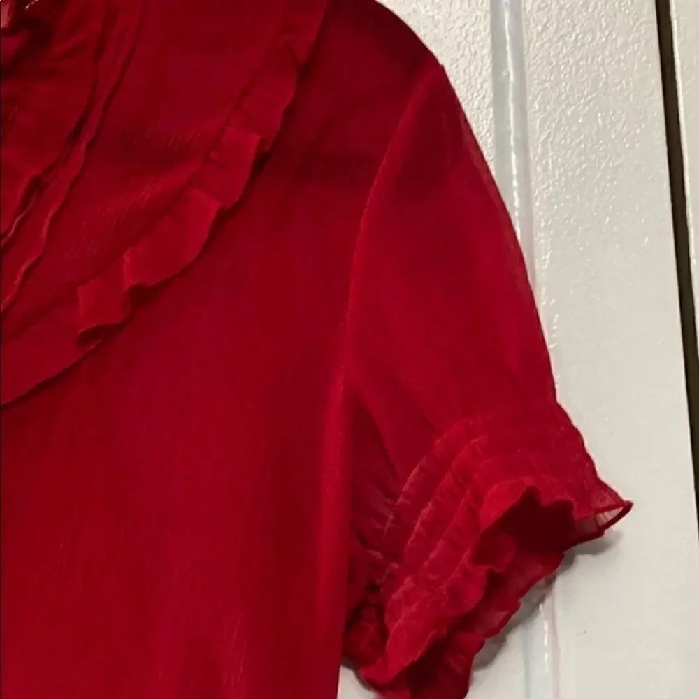 Charlotte Russe ruffled shorty sleeve blouse small - Picture 4 of 11